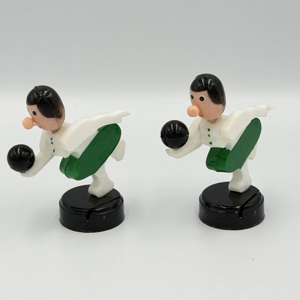 VTG MCM Bowling Place Card Holders Plastic Hong Kong Retro Kitsch Party Decor